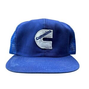 Vintage Cummins Blue Trucker Hat Snapback Cap Unisex Adjustable Mesh